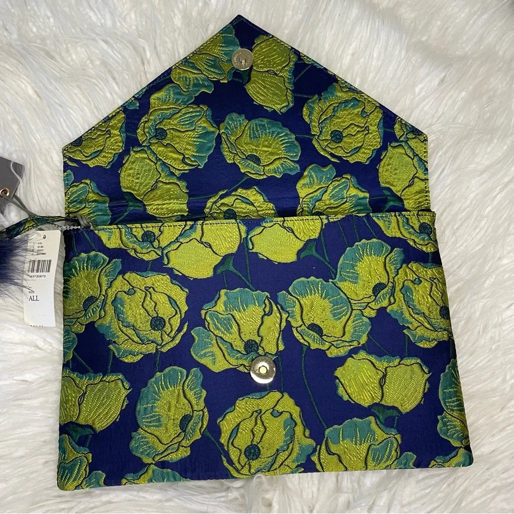Anthropologie Green and Blue Clutch NWT Monserrat de Lucca design - Picture 4 of 5